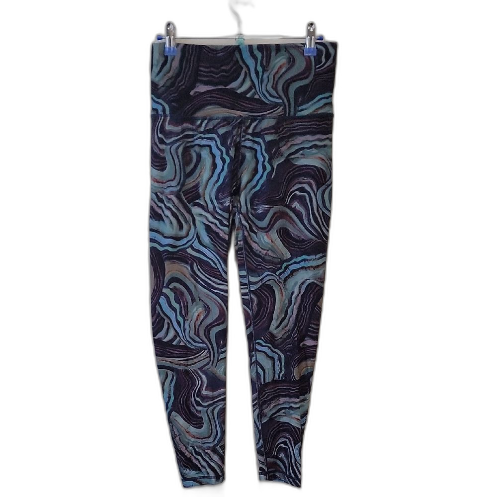 Logo Athletic Leggings Blue Black Size S Boho
